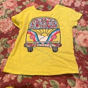 Girls yellow peace T-shirt